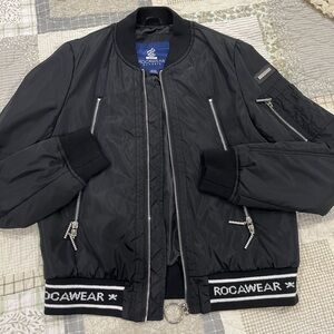 Rocawear Black Varsity Bomber Jacket